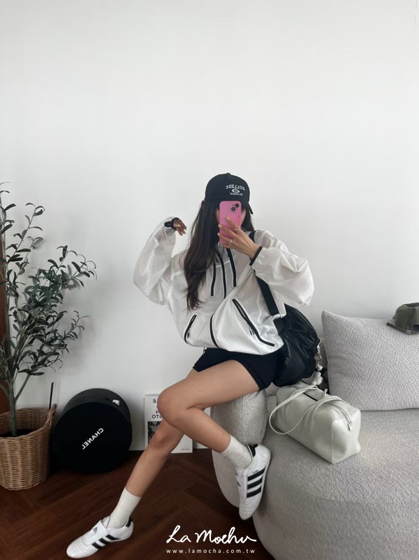 時髦透膚滾邊防曬外套